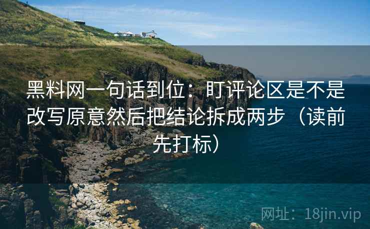 黑料网一句话到位：盯评论区是不是改写原意然后把结论拆成两步（读前先打标）  第2张